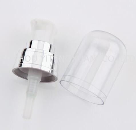 Weiße/Silber-Lotions-Pumpe, kosmetische Schrauben-Creme-Zufuhr-Pumpen-freie Probe verfügbar